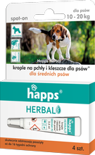 HAPPS SPOT-ON DROPS AGAINST FLASES AND TICKS FOR MEDIUM DOGS HERBAL