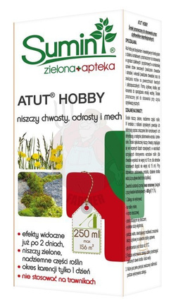 The Atut Hobby 250 ml destroys weeds, suckers and moss