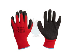 Rękawice ochronne GEKO r.11 latex czerwone