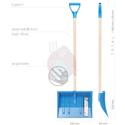 Łopata do śniegu IGLOO COMFORT czerwona dla dzieci