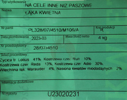 Mieszanka traw Łąka Kwietna 4 kg