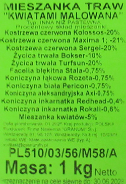 Trawa kwiatami malowana 1 kg