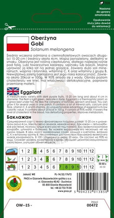 Oberżyna (Bakłażan) Gobi 0,5 g
