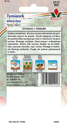Tymianek właściwy 0,3 g nasiona Coleus