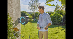 Bęben naścienny akumulatorowy na wąż PowerRoll XXL kompletny zestaw