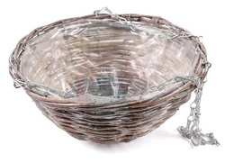 Kosz wiszący wiklinowy na kwiaty 29x29x13