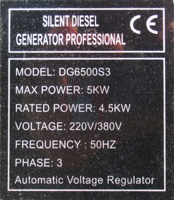 Agregat prądotwórczy FARMER Diesel Silent DG6500S3 5 kW