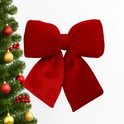 Kokarda welurowa czerwona świąteczna