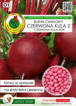 Red beetroot Czerwona Kula 2, coated, 100pcs