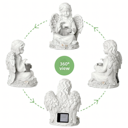 Figurka aniołek solarny LED z żywicy