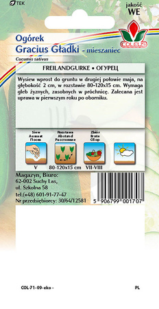 Ogórek sałatkowy Gracius gładki 4 g nasiona Coleus