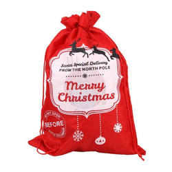 Worek prezentowy Merry Christmas czerwony 60x40 cm