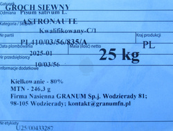 Groch siewny Astronaute kwalifikat C1 nasiona