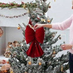 Kokarda welurowa czerwona świąteczna