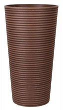 Composite flower pot, tall, brown