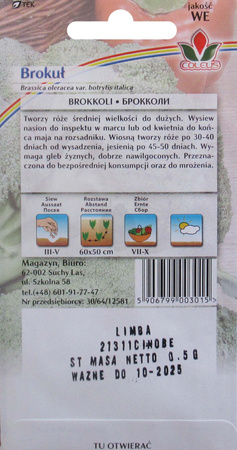 Brokuł Limba 0,5 g nasiona Coleus