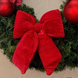 Kokarda welurowa czerwona świąteczna