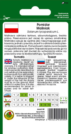 Pomidor gruntowy malinowy Maliniak 1 g nasiona PNOS