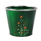 Osłonka metalowa z choinką zielona Fi 12