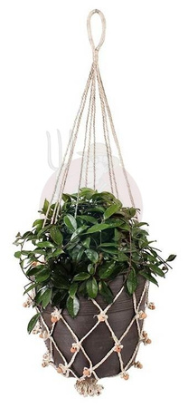 Makrama na doniczkę ze sznurka jutowego h105 cm