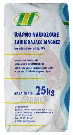 WAPNO NAWOZOWE ZAWIERAJĄCE MAGNEZ 25kg