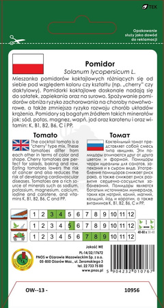 Pomidor koktajlowy mieszanka odmian 0,9 g nasiona PNOS