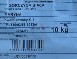 Gorczyca biała Maryna Kwalifikat C1 10 kg
