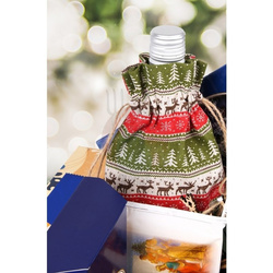 Worek na butelkę sweterek zielony 35x15 cm
