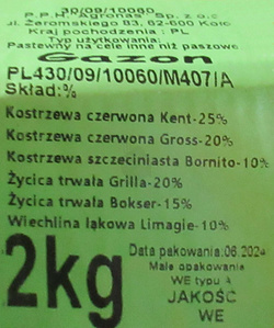Mieszanka traw Gazon 2 kg nasiona Agronas