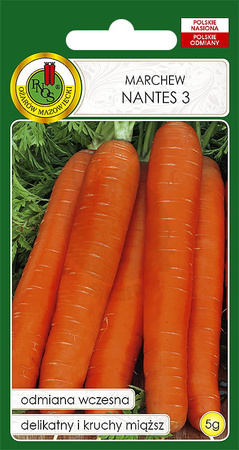 Marchew jadalna Nantes 3 średnio wczesna 5 g nasiona PNOS