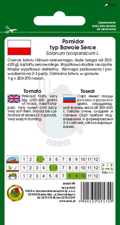 Pomidor gruntowy Oxheart (typ bawole serce) 0,2 g