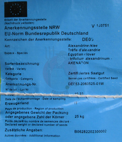 Koniczyna aleksandryjska Akenaton kwalifikat C1