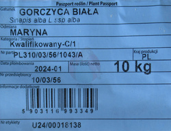 Gorczyca biała Maryna Kwalifikat C1 10 kg