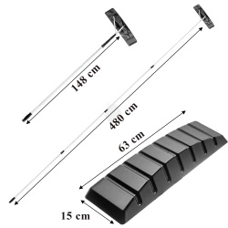 Zgarniacz teleskopowy do odśnieżania dachu 148 - 480 cm