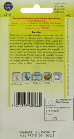 Pomidor gruntowy Oxheart typ bawole serce 0,2 g