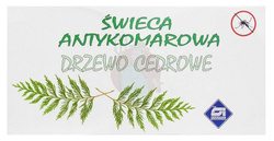 Świeca antykomarowa drzewo cedrowe 2 szt