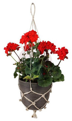 Makrama na doniczkę ze sznurka jutowego h75 cm