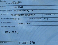 Żyto jare Bojko kwalifikat C1