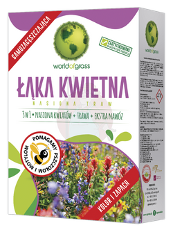 Mieszanka traw Łąka Kwietna 3 w 1 World of Grass samozagęszczająca 1 kg Agronas