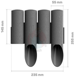 PALISADA OGRODOWA 4 ELEMENTOWA STANDARD GRAFIT