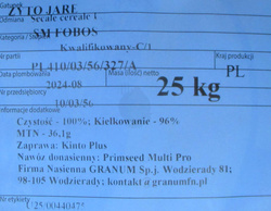 Żyto jare SM Fobos kwalifikat C1