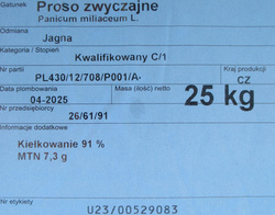 Proso Siewne Jagna Kwalifikat C1 - USZKODZONE OPAKOWANIE