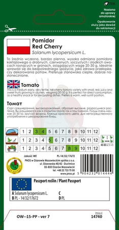 Pomidor gruntowy red cherry 1 g