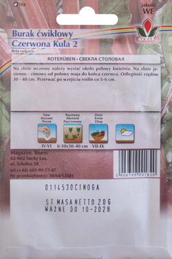 Burak ćwikłowy Czerwona Kula 2 nasiona 20 g Coleus