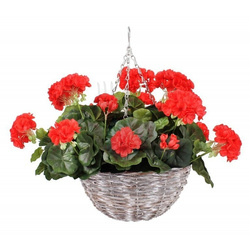 Kosz wiszący wiklinowy na kwiaty 29x29x13