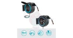 Bęben naścienny akumulatorowy na wąż PowerRoll XXL kompletny zestaw