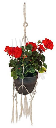 Makrama na doniczkę ze sznurka jutowego h100 cm