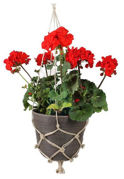 Makrama na doniczkę ze sznurka jutowego h75 cm