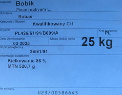 Bobik siewny Bobas kwalifikat C1