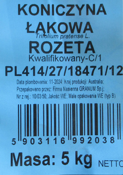 Koniczyna łąkowa Rozeta kwalifikat C1 5 kg